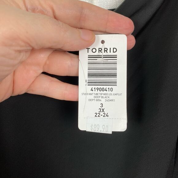 Torrid Black Studio Knit Tube Top Wide Leg Jumpsuit Sz.3 NWT - Picture 8 of 15